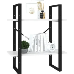 vidaXL Estantería de 2 niveles madera contrachapada 60x30x70 cm Blanco Outlet