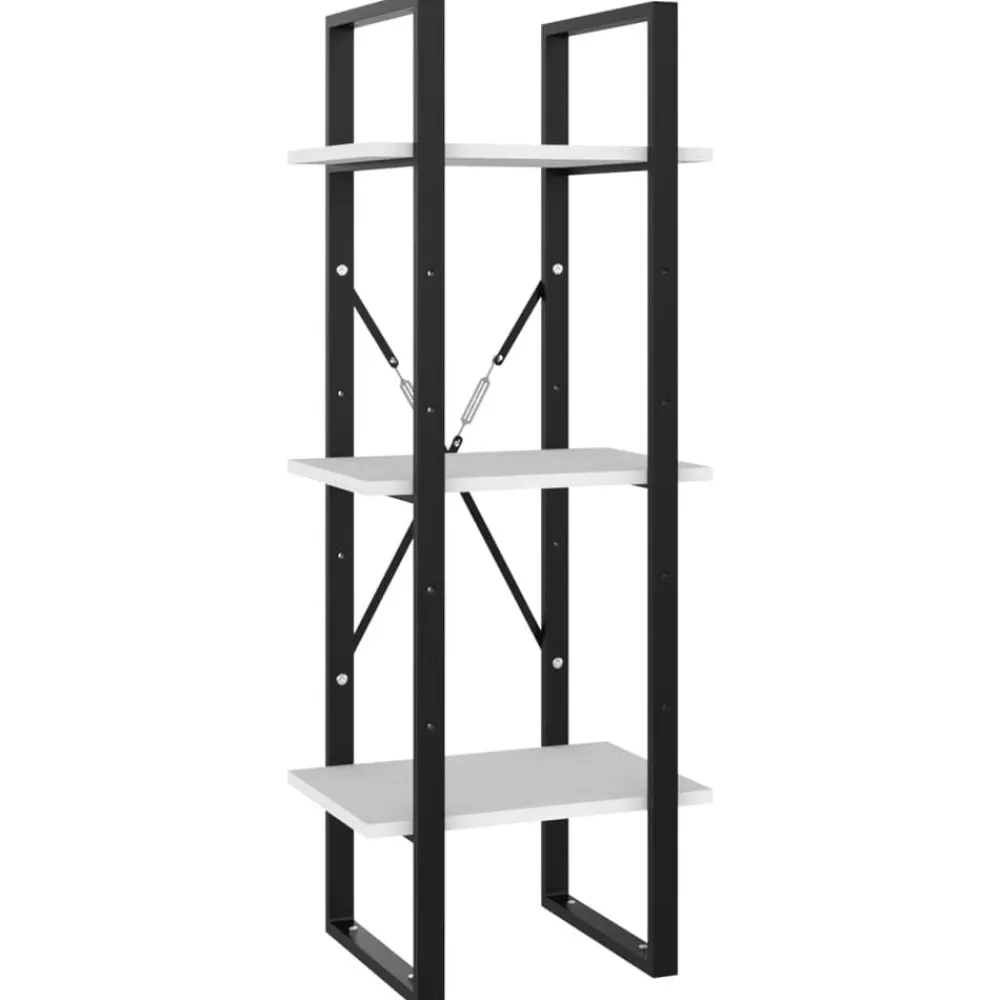 vidaXL Estantería de 3 niveles madera contrachapada 40x30x105cm Blanco Sale
