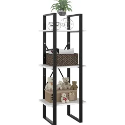 vidaXL Estantería de 3 niveles madera contrachapada 40x30x105cm Blanco Sale
