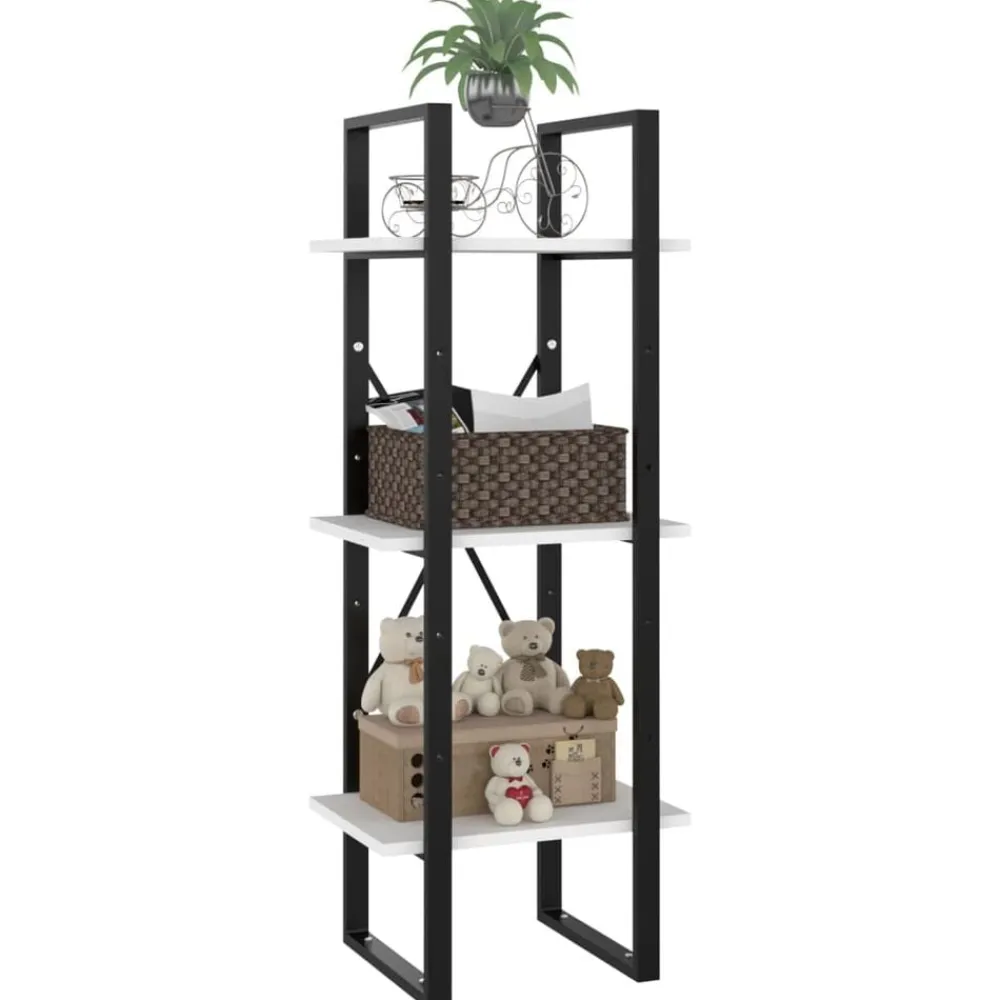 vidaXL Estantería de 3 niveles madera contrachapada 40x30x105cm Blanco Sale