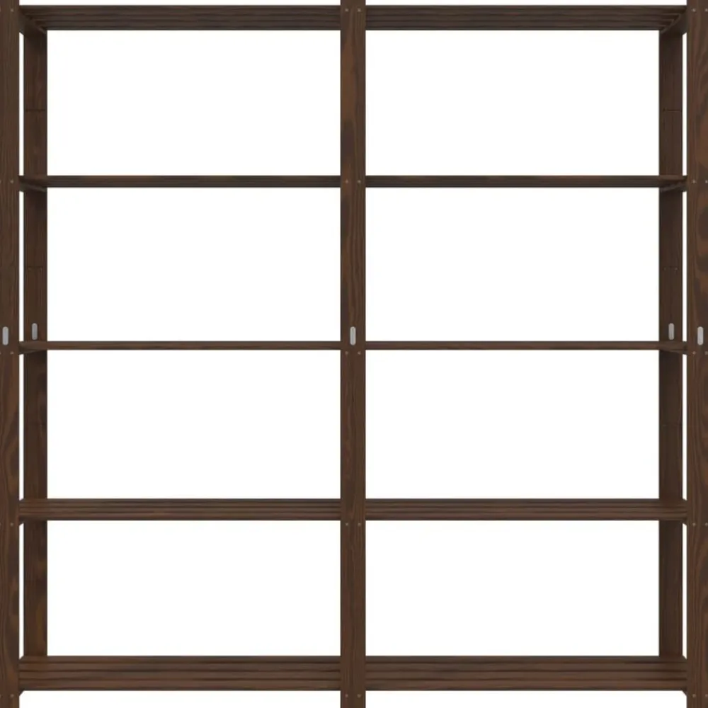 vidaXL Almacenamiento Industrial-Estantería de 5 niveles madera maciza pino marrón 170x38x170 cm