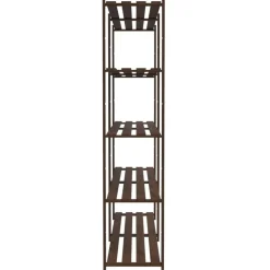 vidaXL Almacenamiento Industrial-Estantería de 5 niveles madera maciza pino marrón 170x38x170 cm
