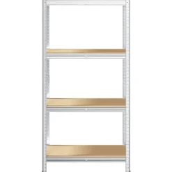 vidaXL Estantería de acero y MDF 80x40x160 cm Plateado Outlet