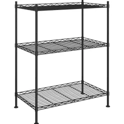 vidaXL Estantería de almacenaje de 3 niveles 60x35x76 cm 150 kg Negro Clearance