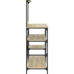 vidaXL Cocina Y Comedor-Estantería de cocina madera ingeniería metal roble 90x40x132 cm