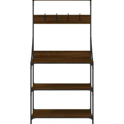 vidaXL Estantería de cocina con ganchos madera ingeniería marrón roble Marr&oacute;n roble Best