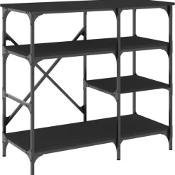 vidaXL Estantería de cocina madera ingeniería metal 90x40x84 cm Negro Best