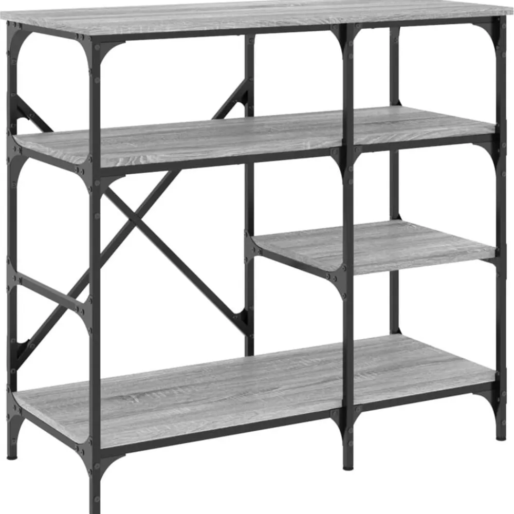 vidaXL Estantería de cocina madera ingeniería metal 90x40x84 cm Gris Outlet