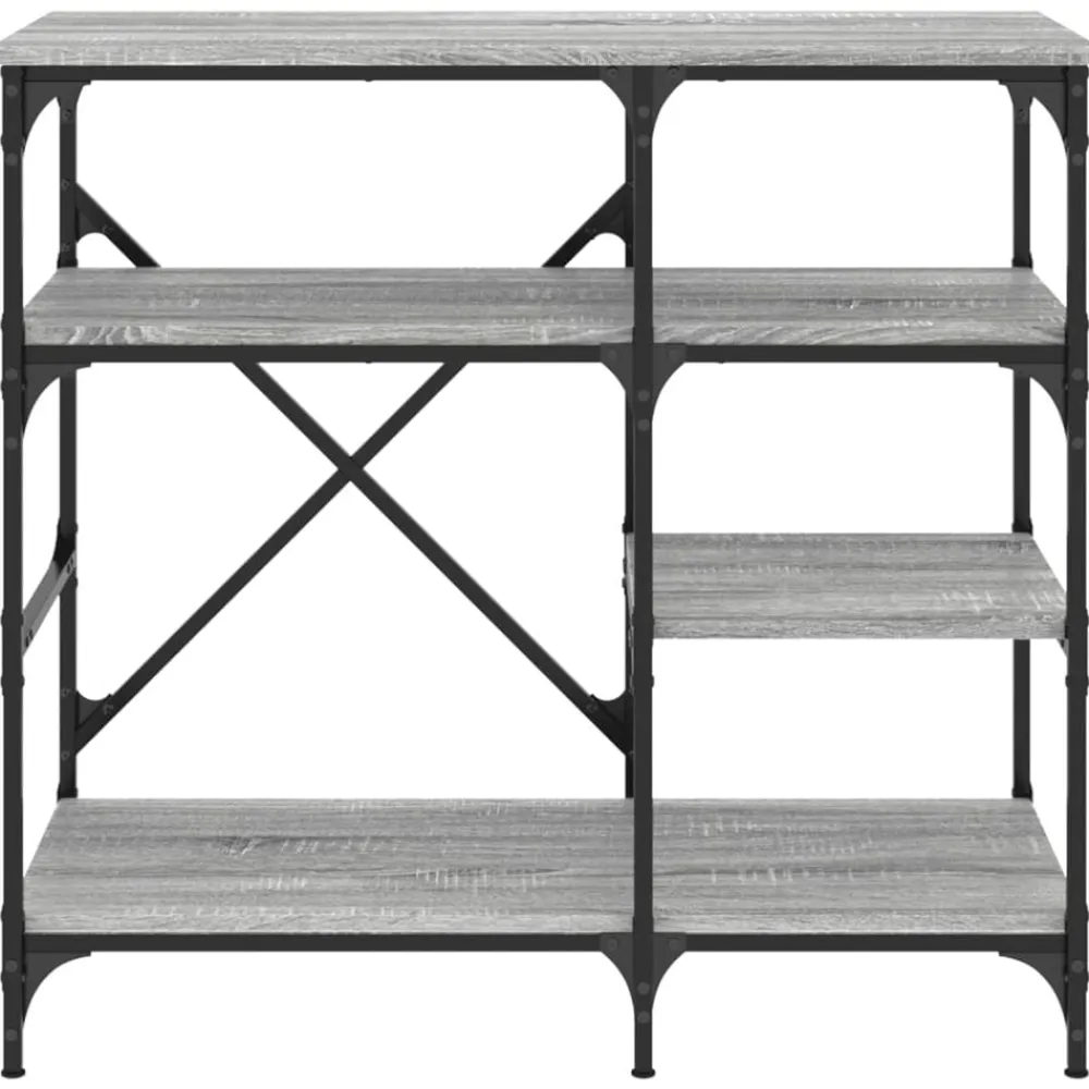 vidaXL Estantería de cocina madera ingeniería metal 90x40x84 cm Gris Outlet