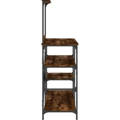 vidaXL Estantería de cocina madera ingeniería metal roble 90x40x132 cm Roble ahumado Outlet