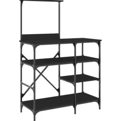 vidaXL Cocina Y Comedor-Estantería de cocina madera ingeniería metal 90x40x132 cm