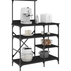 vidaXL Cocina Y Comedor-Estantería de cocina madera ingeniería metal 90x40x132 cm