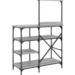 vidaXL Estantería de cocina madera ingeniería metal gris 90x40x132 cm Gris sonoma Clearance