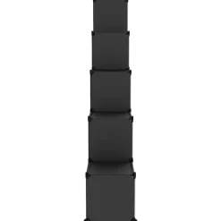 vidaXL Estantería de cubos con 15 compartimentos y puertas PP negro Negro y transparente New