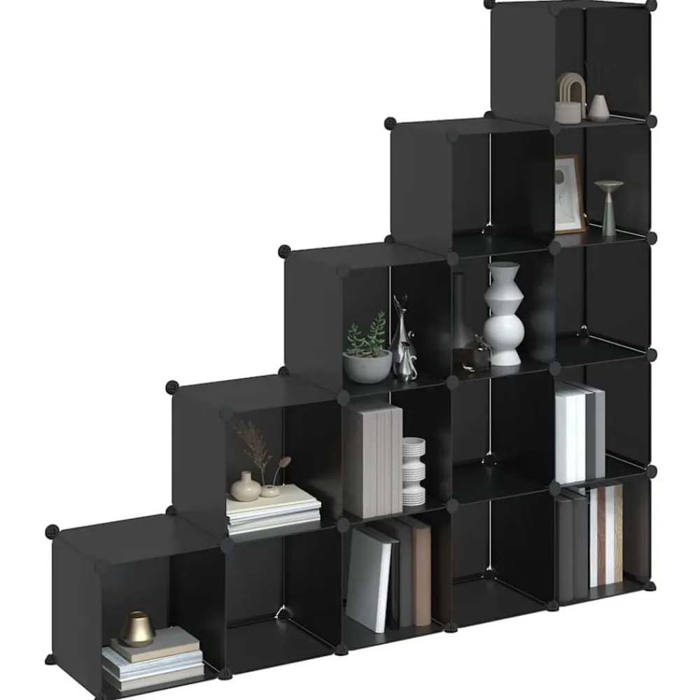 vidaXL Productos Del Hogar-Estantería de cubos con 15 compartimentos PP