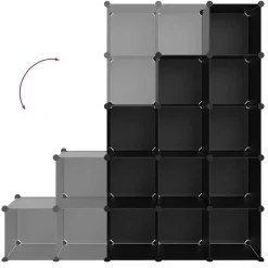 vidaXL Productos Del Hogar-Estantería de cubos con 15 compartimentos PP