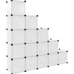 vidaXL Productos Del Hogar-Estantería de cubos con 15 compartimentos PP