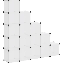 vidaXL Productos Del Hogar-Estantería de cubos con 15 compartimentos PP