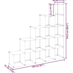 vidaXL Productos Del Hogar-Estantería de cubos con 15 compartimentos PP