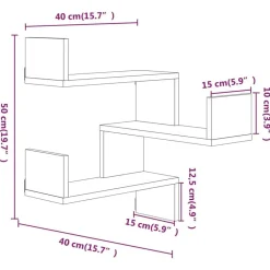 vidaXL Estantería de esquina de pared 40x40x50 cm Roble ahumado Clearance