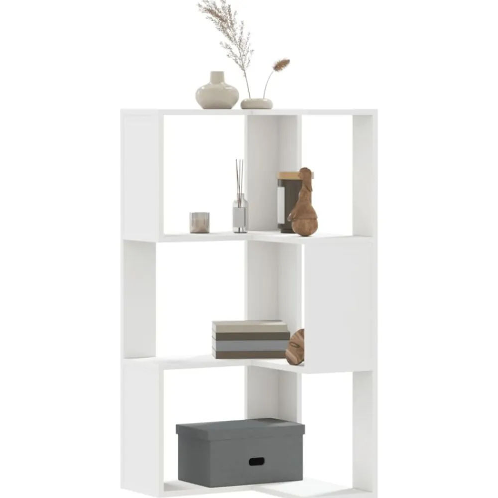 vidaXL Estanterías-Estantería de esquina 3 niveles madera 50x50x102 cm