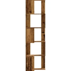 vidaXL Estantería de esquina 5 niveles madera envejecida 50x50x179 cm Madera antigua