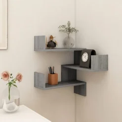 vidaXL Estanterías-Estantería de esquina de pared 40x40x50 cm