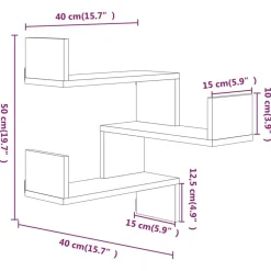 vidaXL Estanterías-Estantería de esquina de pared 40x40x50 cm