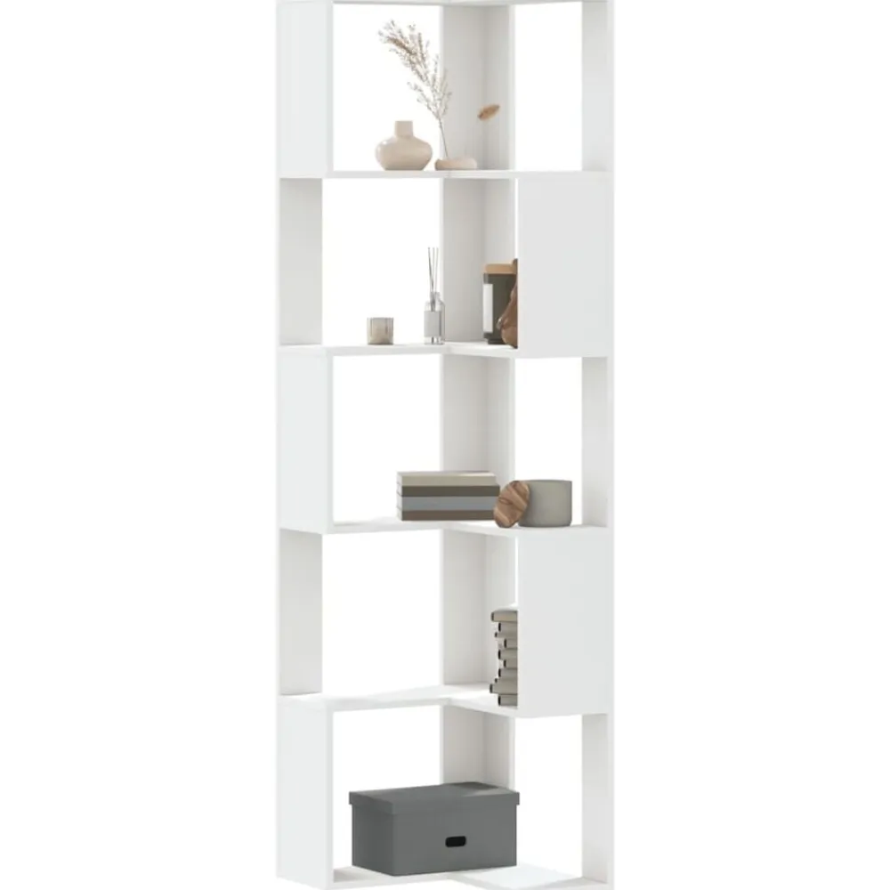 vidaXL Estanterías-Estantería de esquina 5 niveles madera 50x50x179 cm
