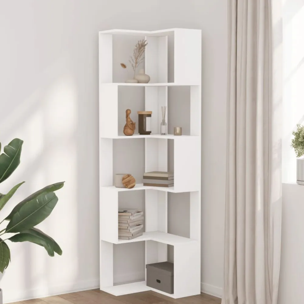 vidaXL Estanterías-Estantería de esquina 5 niveles madera 50x50x179 cm