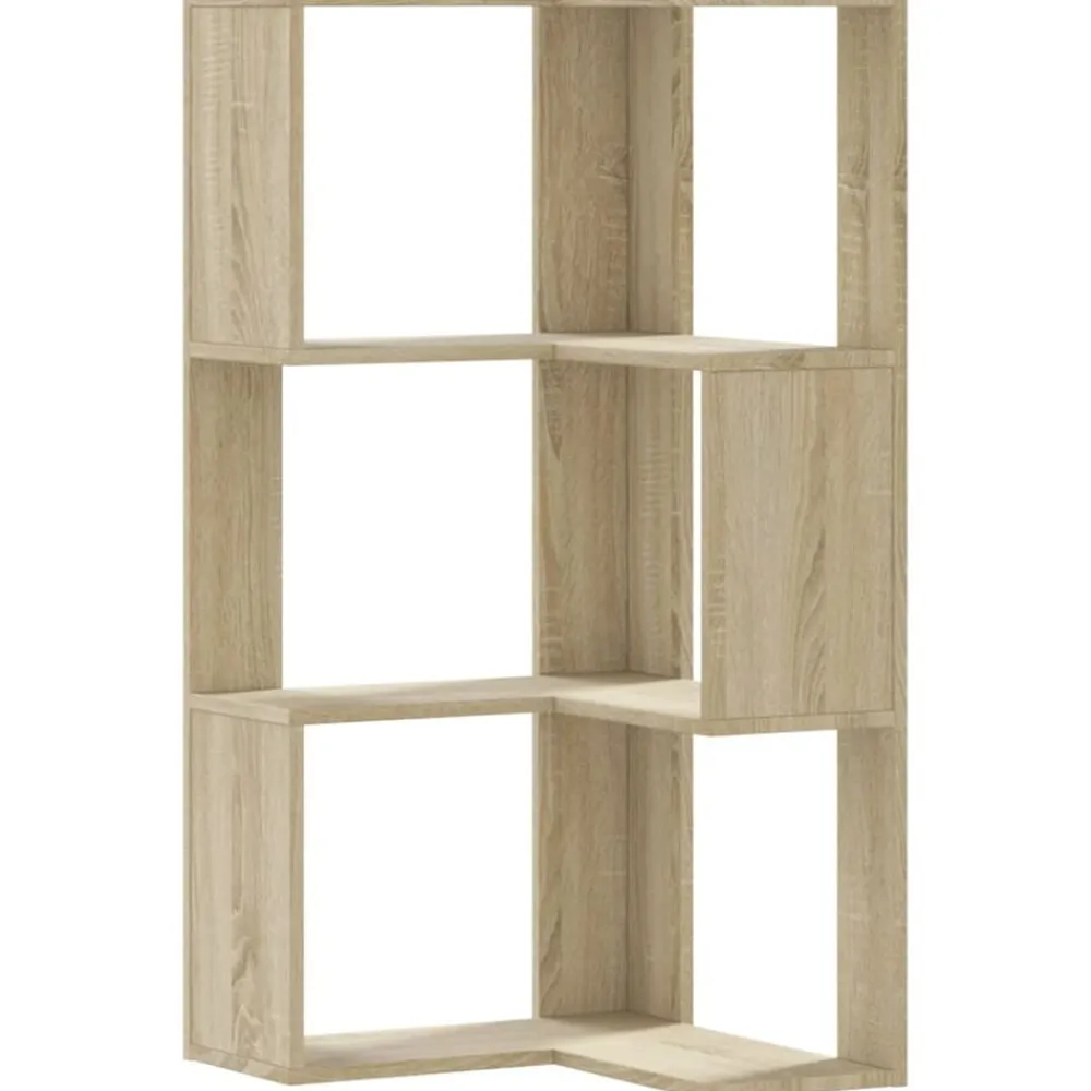 vidaXL Estanterías-Estantería de esquina 3 niveles madera 50x50x102cm