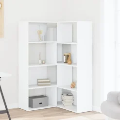 vidaXL Estantería de esquina 4 niveles madera 85x85x140 cm Blanco Hot