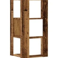 vidaXL Estanterías-Estantería de esquina 3 niveles madera envejecida 50x50x102 cm