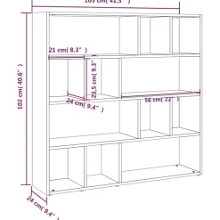 vidaXL Divisores De Ambientes-Estantería de libros/divisor de espacios 105x24x102 cm