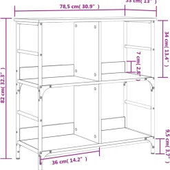 vidaXL Estantería de madera de ingeniería 78,5x33x82 cm Gris sonoma Discount