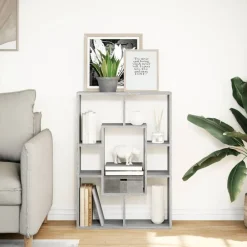 vidaXL Estantería de madera de ingeniería 63x20x90 cm Gris sonoma Discount