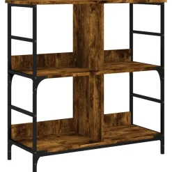 vidaXL Estantería de madera de ingeniería 78,5x33x82 cm Roble ahumado New