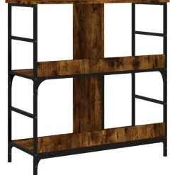 vidaXL Estantería de madera de ingeniería 78,5x33x82 cm Roble ahumado New