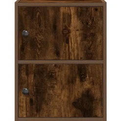 vidaXL Estantería de madera de ingeniería 40x24x52 cm Roble ahumado Clearance