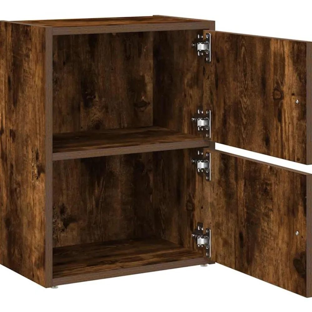 vidaXL Estantería de madera de ingeniería 40x24x52 cm Roble ahumado Clearance