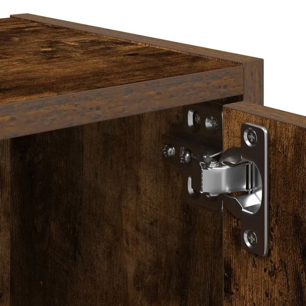 vidaXL Estantería de madera de ingeniería 40x24x52 cm Roble ahumado Clearance