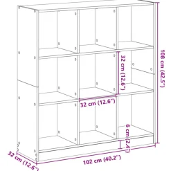 vidaXL Estanterías-Estantería de madera de ingeniería negra 102x32x108 cm