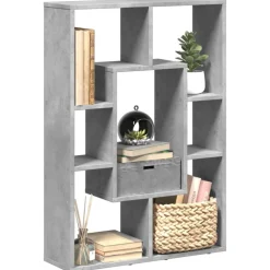 vidaXL Estanterías-Estantería de madera de ingeniería gris hormigón 63x20x90 cm