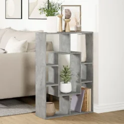 vidaXL Estanterías-Estantería de madera de ingeniería gris hormigón 63x20x90 cm
