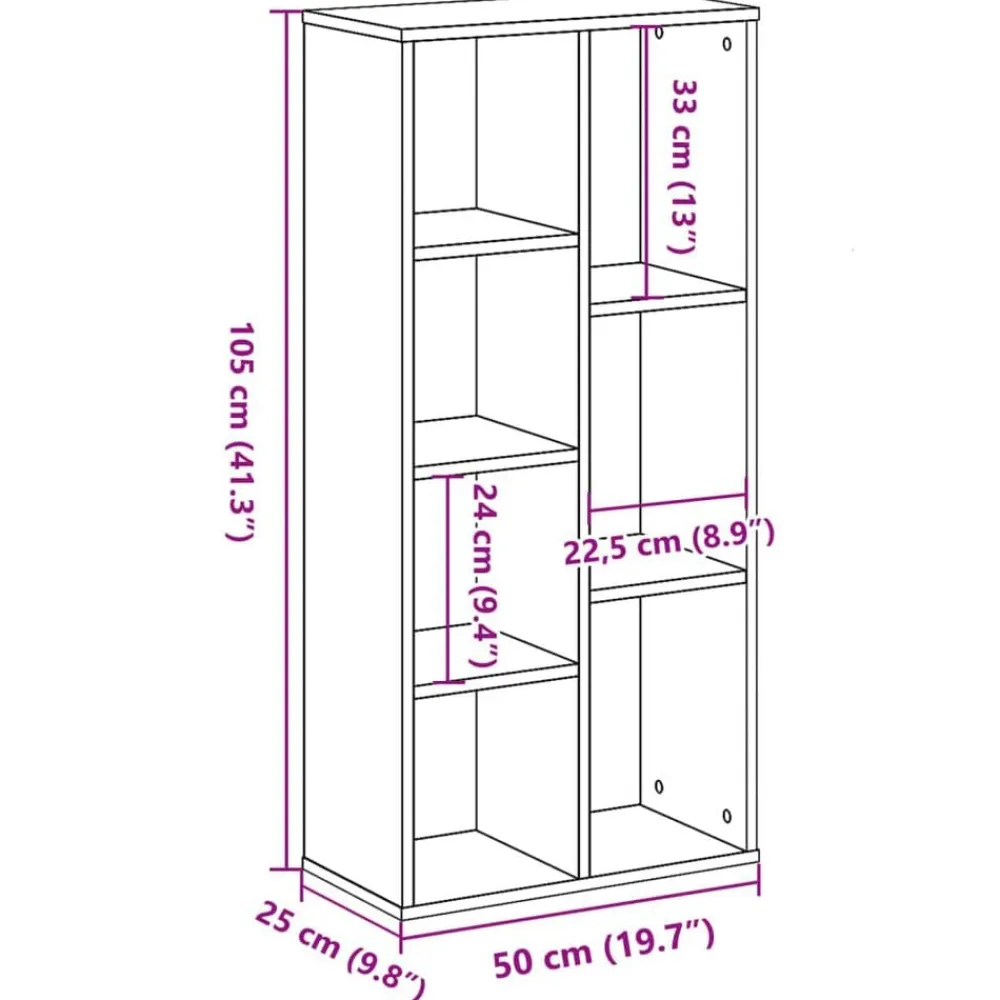 vidaXL Estantería de madera de ingeniería blanca 50x25x105 cm Blanco Best