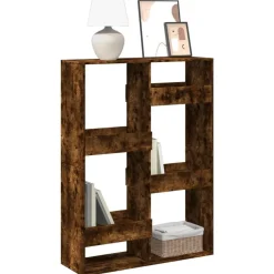 vidaXL Estantería de madera de ingeniería 100x33x135 cm Roble ahumado Hot