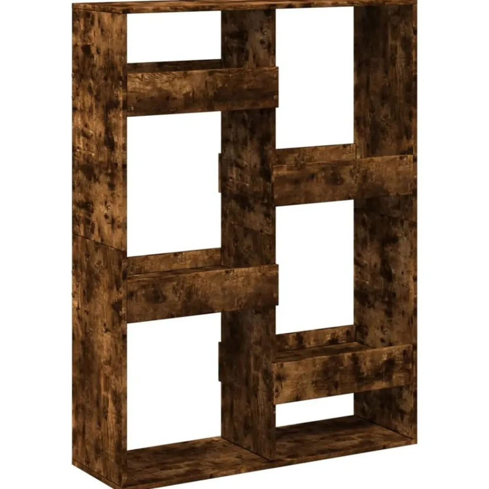 vidaXL Estantería de madera de ingeniería 100x33x135 cm Roble ahumado Hot