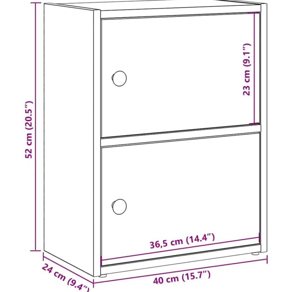 vidaXL Estantería de madera de ingeniería 40x24x52 cm Roble Sonoma