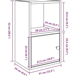 vidaXL Estanterías-Estantería de madera de ingeniería roble 31x24x52 cm