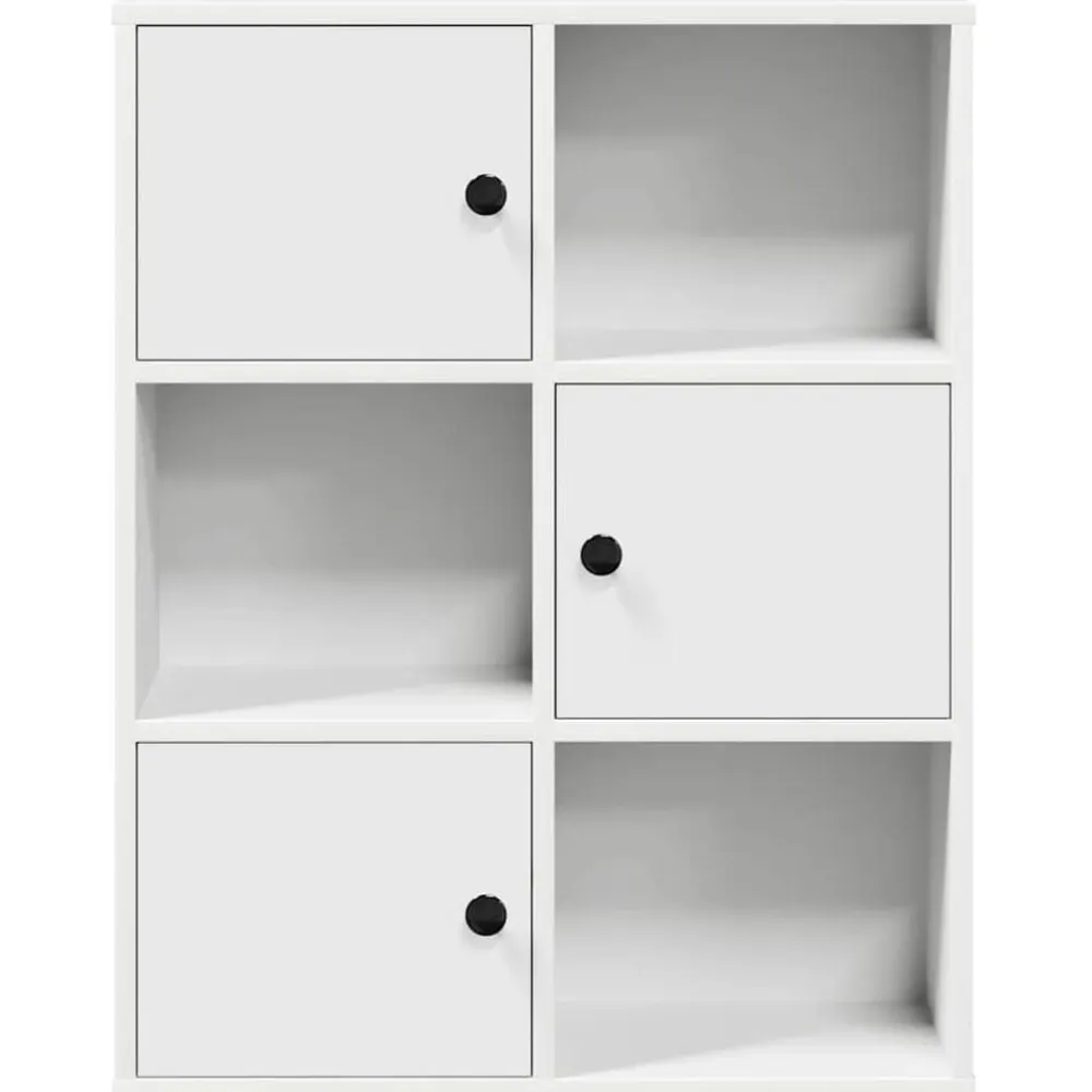 vidaXL Estanterías-Estantería de madera de ingeniería blanca 60x24x76,5 cm